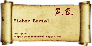 Pieber Bartal névjegykártya